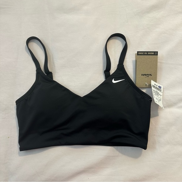 Nike Black Swim Sports Bra with Adjustable Straps - Picture 1 of 4